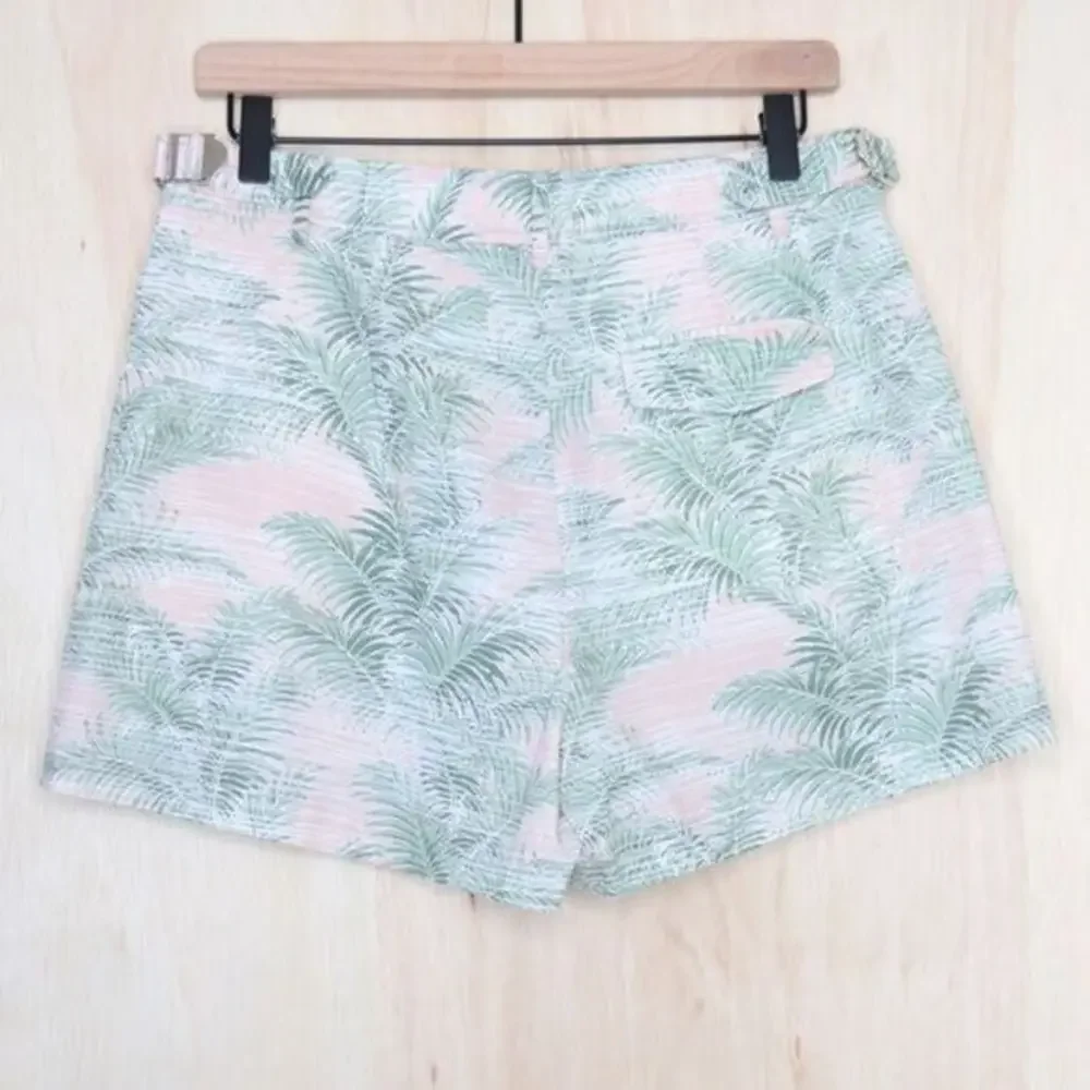 NWT ATM Anthony Thomas Melillo Palm-Print Cotton Poplin‎ Shorts Size 4